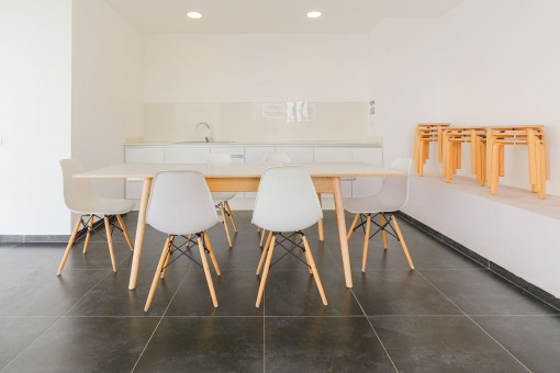 Kitchen on the rooftop floor